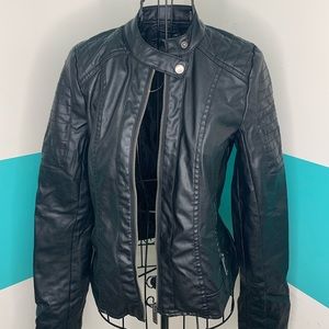 Black faux leather jacket